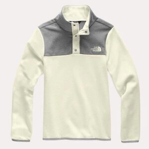The North Face Girls Glacier ¼ Zip Size XL Gray & White